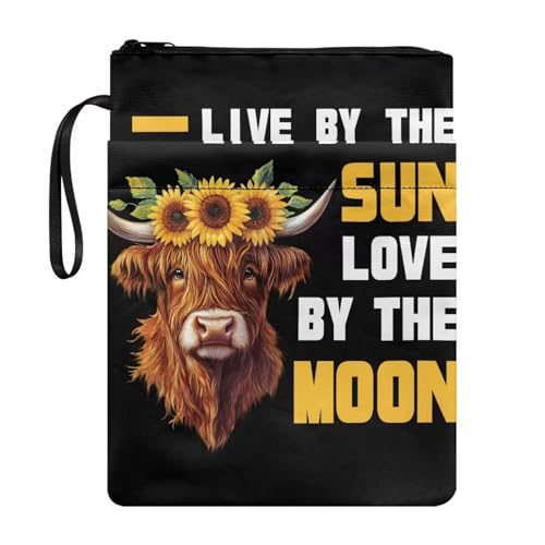 Coloranimal Buchhülle mit Sonnenblumen-Motiv, mit Reißverschluss, Buchhülle für Hardcover-Taschenbücher, wasserdichte Tasche, Schutz mit Reißverschluss-Vordertasche, Schutzhülle für Schule, Bibliothek Coloranimal Buchhülle mit Sonnenblumen-Motiv, mit Reißverschluss, Buchhülle für Hardcover-Taschenbücher, wasserdichte Tasche, Schutz mit Reißverschluss-Vordertasche, Schutzhülle für Schule, Bibliothek von Coloranimal