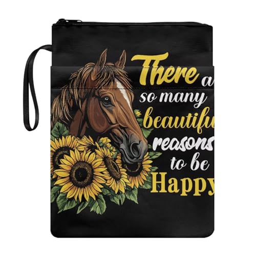 Coloranimal Buchhülle mit Sonnenblumen-Motiv und Reißverschluss, Buchtasche, Schutzhülle für Taschenbuch, Hardcover, tragbare Aufbewahrungstasche für den Schulanfang, mit Reißverschluss-Vordertaschen Coloranimal Buchhülle mit Sonnenblumen-Motiv und Reißverschluss, Buchtasche, Schutzhülle für Taschenbuch, Hardcover, tragbare Aufbewahrungstasche für den Schulanfang, mit Reißverschluss-Vordertaschen von Coloranimal