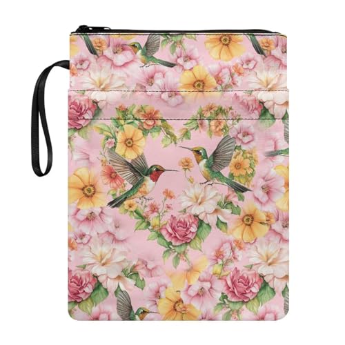 Coloranimal Buchhülle mit Sonnenblumen-Rose, Kolibri-Druck, für Jungen und Mädchen, Taschenbuch, Hardcover, Aufbewahrungstasche mit Reißverschluss und Vordertasche, tragbare Schultasche Coloranimal Buchhülle mit Sonnenblumen-Rose, Kolibri-Druck, für Jungen und Mädchen, Taschenbuch, Hardcover, Aufbewahrungstasche mit Reißverschluss und Vordertasche, tragbare Schultasche von Coloranimal