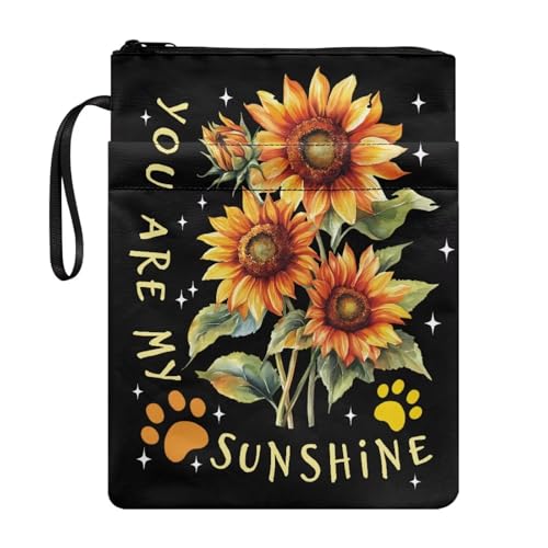 Coloranimal Buchhülle mit Sonnenblumen- und Sonnenscheindruck, Buchhülle, Tasche für Taschenbücher, Hardcover, Aufbewahrung, Tragetasche, modisch, leicht, für Schüler, Lehrer, Taschenbuchhülle Coloranimal Buchhülle mit Sonnenblumen- und Sonnenscheindruck, Buchhülle, Tasche für Taschenbücher, Hardcover, Aufbewahrung, Tragetasche, modisch, leicht, für Schüler, Lehrer, Taschenbuchhülle von Coloranimal