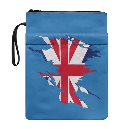Coloranimal Buchhülle mit Union Jack-Aufdruck, mit Reißverschluss, Buchhülle für Hardcover-Taschenbücher, wasserdichte Tasche, Schutz mit Reißverschluss-Vordertasche, Schutzhülle für Schule Coloranimal Buchhülle mit Union Jack-Aufdruck, mit Reißverschluss, Buchhülle für Hardcover-Taschenbücher, wasserdichte Tasche, Schutz mit Reißverschluss-Vordertasche, Schutzhülle für Schule von Coloranimal