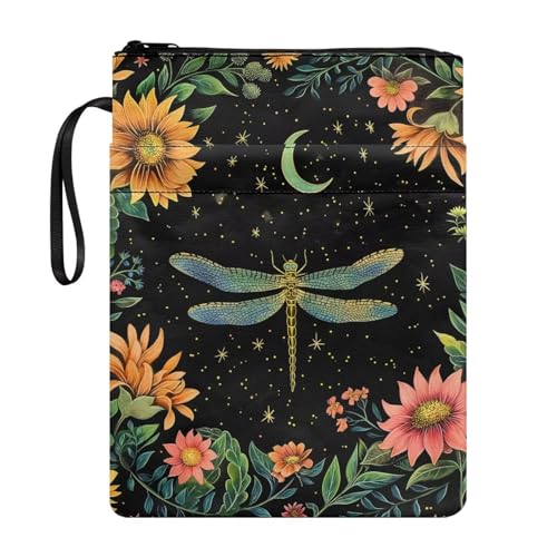 Coloranimal Buchhülle mit Vintage-Blumendruck und Libellen-Druck, für Liebhaber, Geschenke, Schutztasche für Taschenbuch, Hardcover, passend für die meisten Taschenbücher, modische Schultasche Coloranimal Buchhülle mit Vintage-Blumendruck und Libellen-Druck, für Liebhaber, Geschenke, Schutztasche für Taschenbuch, Hardcover, passend für die meisten Taschenbücher, modische Schultasche von Coloranimal