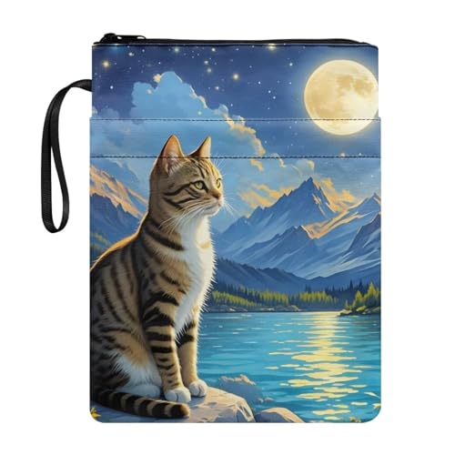 Coloranimal Buchhülle mit coolem Katzendruck, mit Reißverschluss, Buchhülle für Hardcover-Taschenbücher, wasserdichte Tasche, Schutz mit Reißverschluss-Vordertasche, Schutzhülle für Schule, Reisen Coloranimal Buchhülle mit coolem Katzendruck, mit Reißverschluss, Buchhülle für Hardcover-Taschenbücher, wasserdichte Tasche, Schutz mit Reißverschluss-Vordertasche, Schutzhülle für Schule, Reisen von Coloranimal