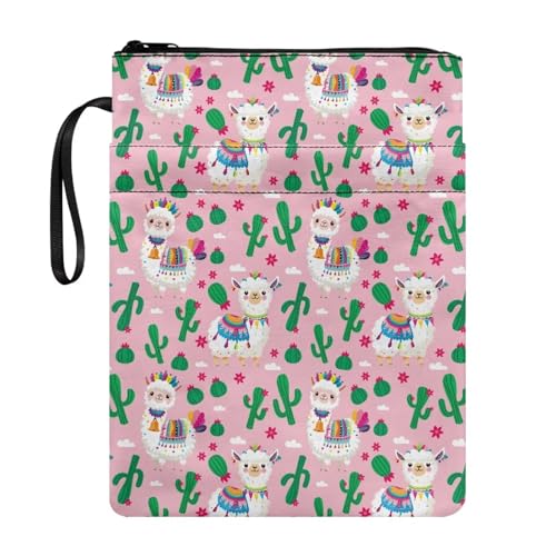 Coloranimal Buchhülle mit niedlichem Alpaka-Kaktusdruck, Taschenbuch, Hardcover, Aufbewahrungstasche mit Reißverschluss und Vordertasche, tragbar, trendiges Design, Schulanfang Coloranimal Buchhülle mit niedlichem Alpaka-Kaktusdruck, Taschenbuch, Hardcover, Aufbewahrungstasche mit Reißverschluss und Vordertasche, tragbar, trendiges Design, Schulanfang von Coloranimal