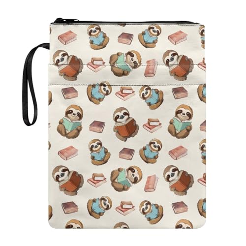 Coloranimal Buchhülle mit niedlichem Faultier-Druck, mit Reißverschluss, Buchtasche für Hardcover, Jungen, Mädchen, Erwachsene, modische Tasche mit Vordertaschen, leicht, tragbar, Taschenbücher für Coloranimal Buchhülle mit niedlichem Faultier-Druck, mit Reißverschluss, Buchtasche für Hardcover, Jungen, Mädchen, Erwachsene, modische Tasche mit Vordertaschen, leicht, tragbar, Taschenbücher für von Coloranimal