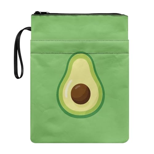 Coloranimal Buchumschlag mit großem Avocado-Druck, mit Reißverschluss, Tasche für Taschenbuch, Hardcover, Buchliebhaber, Geschenke, tragbare Schultasche mit Vordertaschen, modische Aufbewahrungstasche Coloranimal Buchumschlag mit großem Avocado-Druck, mit Reißverschluss, Tasche für Taschenbuch, Hardcover, Buchliebhaber, Geschenke, tragbare Schultasche mit Vordertaschen, modische Aufbewahrungstasche von Coloranimal