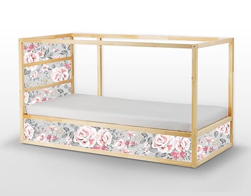 Coloray Sticker-Set Aufkleber Bett Kura Mit Stufen Für Kinder Aufkleber-Set - Vintage Blume von Coloray