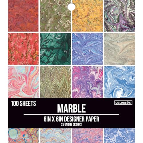Colorbok Designerpapier, 15,2 x 15,2 cm, Marmor von Colorbok
