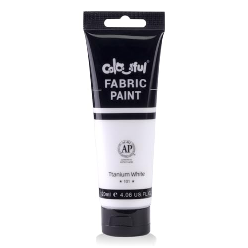 Colorful 120ml Fabric Paint-Ttanium White von Colorful