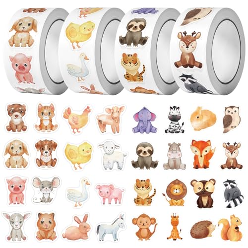 Colorich 2000 Stück Motivationsaufkleber für Kinder, Belohnungsaufkleber Sticker Tiere, Belohnungssystem Kinder, Selbstklebende Stickers for Kids, Grundschule Lehrerbedarf Zubehör von Colorich ㅤ