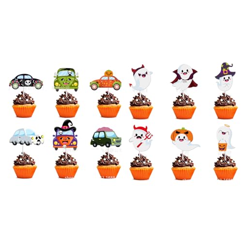 Colorich 48 Stück Halloween Cupcake Topper Geist Colorich 48 Stück Halloween Cupcake Topper Geist von Colorich ㅤ