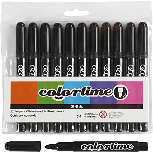Colortime Marker, 5 mm Linie, schwarz, 12 Stück von Colortime
