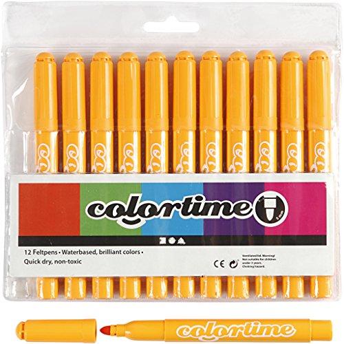 Colortime Marker, 5 mm Linie, warmgelb, 12 Stück von Colortime