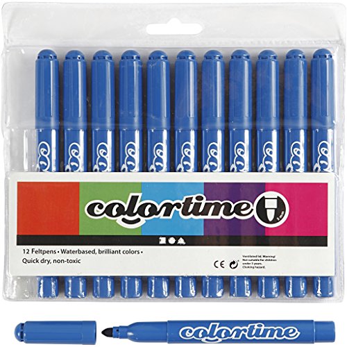 Colortime Marker, 5 mm Strichbreite, azurblau, 12 Stück von Colortime