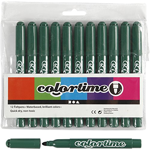 Colortime Marker, 5 mm Strichbreite, grün, 12 Stück von Colortime