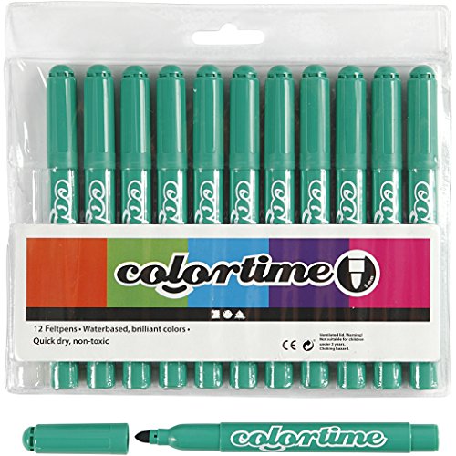 Colortime Marker, 5 mm Strichbreite, klar, Grün, 12 Stück von Colortime