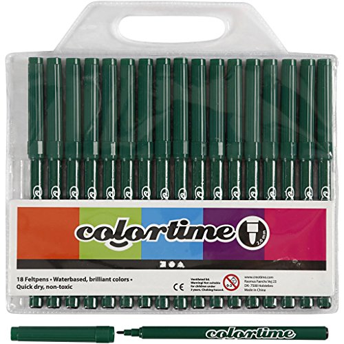 Colortime Marker, Strichbreite: 2 mm, dunkelgrün, 18 Stück von Colortime
