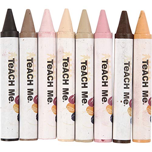 Multi-Cultural Crayons, L: 10 cm, D: 15 mm, skin colours, 8Stck. von Colortime