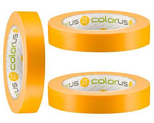 3 x Colorus Profi Fineline Tape 19 mm x 50m | Lackier-Klebeband extra scharfe Farbkanten | Klebeband für Farbe | Malerabdeckband rückstandslos entfernbar | UV-Klebeband von Colorus