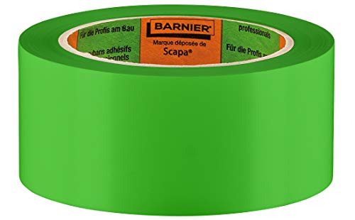 Barnier PVC Putzerband | Kunststoff Schutzband 50 mm 33 m Grün Glatt | Barnierband für Kunststoffuntergründe | Klebeband für Innen und Außen | Putz Klebeband von Colorus