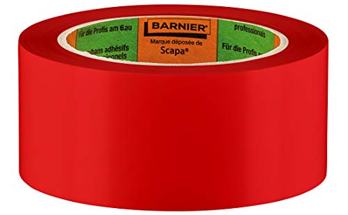 Barnier PVC Putzerband Metall | Metall Schutzband 50 mm 33 m rot glatt | Barnierband für pulverbeschichtete Untergründe | Klebeband für Innen und Außen | Klebeband Putzerband von Colorus