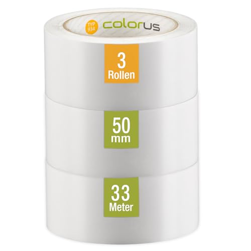 Colorus 3 x PVC Putzerband PLUS | Schutzband 50 mm 33 m weiß glatt | Abklebeband für glatte und leicht raue Untergründe | PVC Klebeband für Innen und Außen | Weißes Klebeband UV-beständig Colorus 3 x PVC Putzerband PLUS | Schutzband 50 mm 33 m weiß glatt | Abklebeband für glatte und leicht raue Untergründe | PVC Klebeband für Innen und Außen | Weißes Klebeband UV-beständig von Colorus