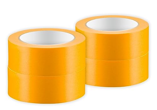 Colorus 4 x Mamba Goldband Klebeband 38mm x 50m | Maler Abklebeband | Kreppband Malerband Klebeband UV beständig | Maler Goldband Klebeband | Lackiererband Malerkrepp Gold von Colorus