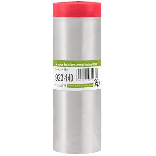 Colorus Abdeckfolie mit Washi Tape – 3 Rollen 140 cm x 25 m | Klebeband mit Folie UV-beständig | Masker Tape für Innen & Außen | Reißfest & extra stark Colorus Abdeckfolie mit Washi Tape – 3 Rollen 140 cm x 25 m | Klebeband mit Folie UV-beständig | Masker Tape für Innen & Außen | Reißfest & extra stark von Colorus