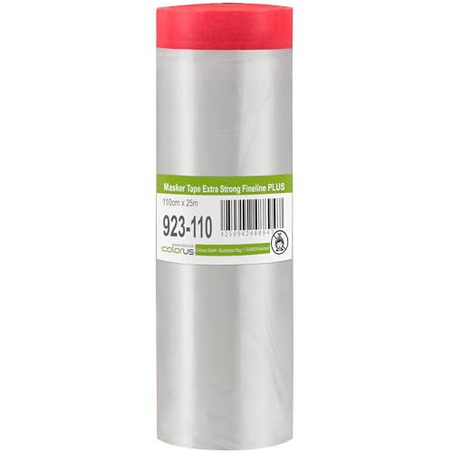 Colorus Abklebeband Abdeckfolie mit Klebeband 110 cm x 25 m Malerband mit Abdeckfolie | Abklebeband mit Folie, Innen u. Außen | Folie zum Fenster abkleben | Washi Tape mit Folie Colorus Abklebeband Abdeckfolie mit Klebeband 110 cm x 25 m Malerband mit Abdeckfolie | Abklebeband mit Folie, Innen u. Außen | Folie zum Fenster abkleben | Washi Tape mit Folie von Colorus