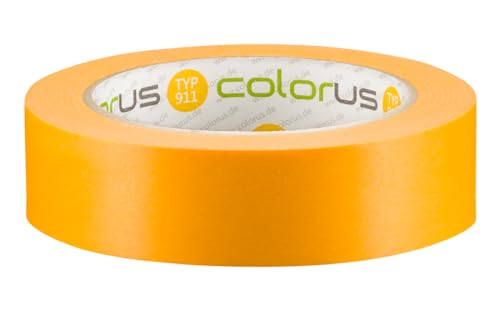 Colorus PREMIUM Goldband Fineline - 30 mm - 50m - Fine Line Soft Tape Klebeband - Lackierband - Abdeckband - Abklebeband von Colorus