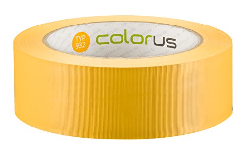 Colorus PVC Putzband PLUS | Putzerband 38 mm 33 m weiß gerillt | PVC Abklebeband für glatte und leicht raue Untergründe | PVC Klebeband für Innen und Außen | Weißes Klebeband UV-beständig von Colorus