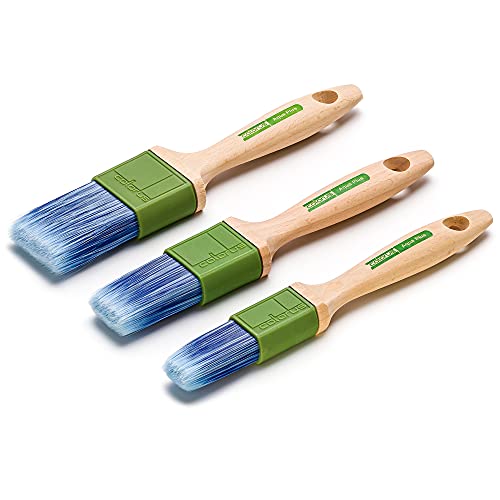 High Premium Lackierpinsel Set 3 TLG | Lackpinsel Set 30 mm 40 mm 50 mm | Flachpinsel Kunstborsten | Malerpinsel mit synthetischen Borsten | Pinsel Set für Lackierarbeiten, Streicharbeiten von Colorus