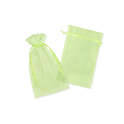 Colour-Bags Tragetaschen 50x Organzasäckchen HELLGRÜN | 14,5 x 25 cm | Organzabeutel | Schmuckbeutel | Geschenkbeutel | Säckchen Beutel für Geschenke | Gastgeschenke | Hochzeit von Colour-Bags Tragetaschen