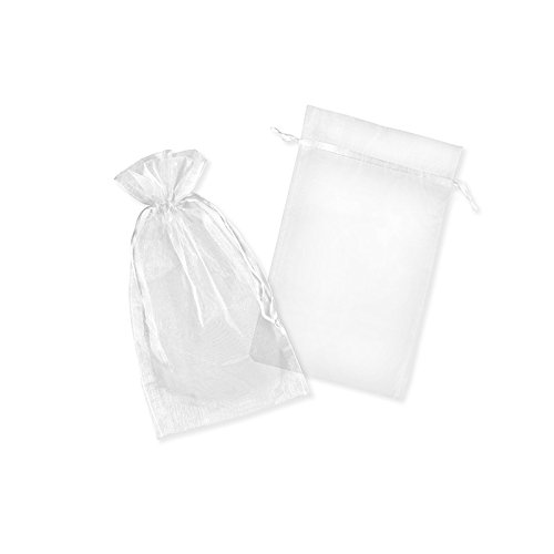 Colour-Bags Tragetaschen 50x Organzasäckchen WEISS | 14,5 x 25 cm | Organzabeutel | Schmuckbeutel | Geschenkbeutel | Säckchen Beutel für Geschenke | Gastgeschenke | Hochzeit von Colour-Bags Tragetaschen