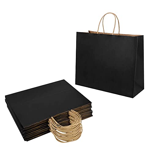 Colrid 20 Stück Papiertüten Schwarz, 32x11x25cm Papiertüten mit Henkel, Geschenktüten, mit Gedrehtem Griff, Groß, 130gms Kraftpapier, für Geburtstage, Hochzeiten, Abschlussfeiern, Partys, Einkaufen Colrid 20 Stück Papiertüten Schwarz, 32x11x25cm Papiertüten mit Henkel, Geschenktüten, mit Gedrehtem Griff, Groß, 130gms Kraftpapier, für Geburtstage, Hochzeiten, Abschlussfeiern, Partys, Einkaufen von Colrid