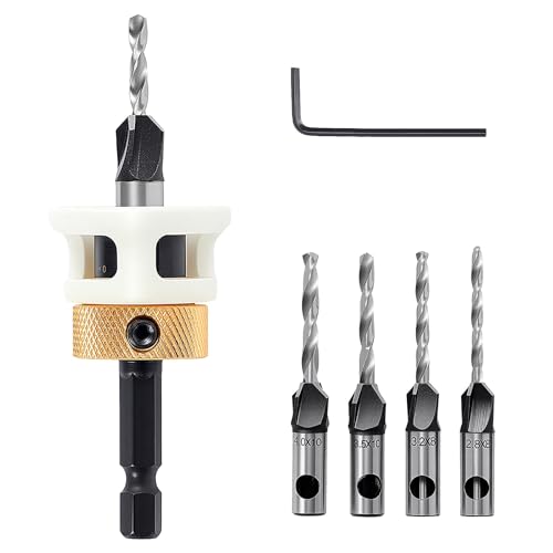 ColumPRO Kegelsenker-Bit-Set, Kegelsenker-Bohrer-Set für Holz mit 4 verschiedenen Größen, austauschbare Bohrer, 4 Stück ColumPRO Kegelsenker-Bit-Set, Kegelsenker-Bohrer-Set für Holz mit 4 verschiedenen Größen, austauschbare Bohrer, 4 Stück von ColumPRO