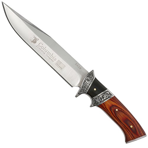 Columbia Jagd-Messer SA59 Einhand-Messer aus 440C Edelstahl mit Holz-Griff und Nylon Messerscheide (R330-SA59) von Columbia