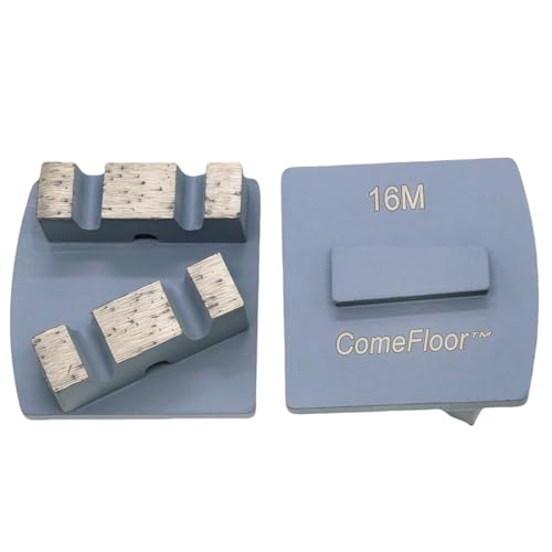 ComeFloor Diamant-Schleifscheiben für Betonbodenvorbereitung und Entfernung dünner Epoxidharz, kompatibel mit Scanmaskin-Schleifern, Körnung 16, Doppelstabsegmente, Medium, 9 Stück von ComeFloor