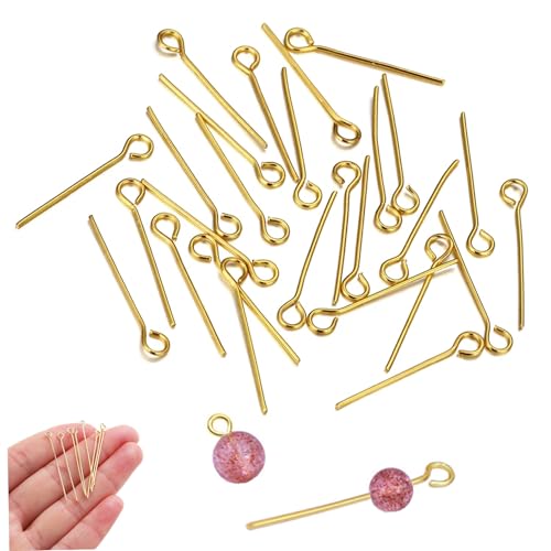 Augenstifte für Schmuck, die 100pcs machen 1.18 Edelstahl Gold Augenstifte für Ohrring -Anhänger -Halskettenarmband, Schmuck von Comebachome