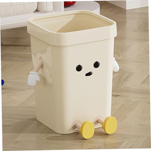 Comebachome Netter Mülleimer, 7l PP Plastikmüll Can, süßer Cartoon -Müllbehälter mit Augen, Händen und Beinen, offener Abfallkorb für Küche, Büro, Schlafzimmer von Comebachome