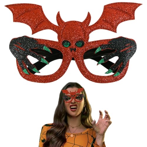 Halloween -Brillen, Glitzer Bat Devil Brillenrahmen mit flexiblen Bein Halloween -Party -Gefälligkeiten für Cosplay- und Foto -Requisiten, Rot, Partydekorationen, Gefälligkeiten Halloween -Brillen, Glitzer Bat Devil Brillenrahmen mit flexiblen Bein Halloween -Party -Gefälligkeiten für Cosplay- und Foto -Requisiten, Rot, Partydekorationen, Gefälligkeiten von Comebachome