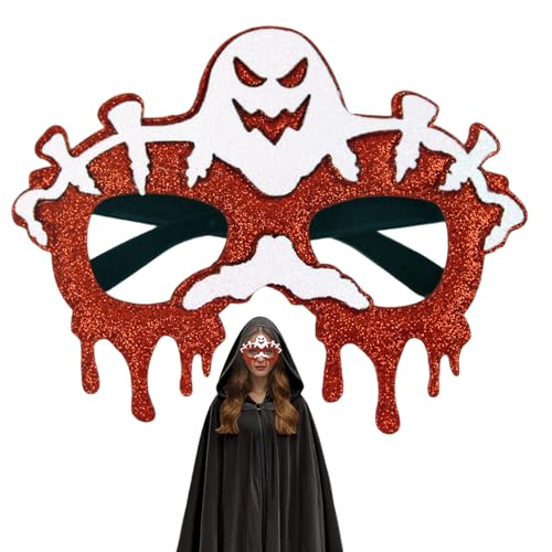 Halloween -Brillen, Glitzer -Geistergläser -Rahmen mit flexiblem Bein, Halloween -Party -Gefälligkeiten für Cosplay- und Foto -Requisiten, rote, Partybevorzugungen Halloween -Brillen, Glitzer -Geistergläser -Rahmen mit flexiblem Bein, Halloween -Party -Gefälligkeiten für Cosplay- und Foto -Requisiten, rote, Partybevorzugungen von Comebachome