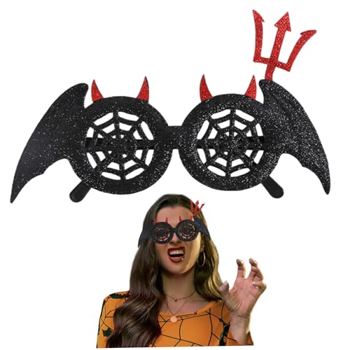 Halloween -Brillen, Glitzerspinnen -Web -Fledermaus -Brillenrahmen mit flexiblen Bein Halloween -Party -Gefälligkeiten für Cosplay- und Foto -Requisiten, Schwarze, Partydekorationen, Gefälligkeiten Halloween -Brillen, Glitzerspinnen -Web -Fledermaus -Brillenrahmen mit flexiblen Bein Halloween -Party -Gefälligkeiten für Cosplay- und Foto -Requisiten, Schwarze, Partydekorationen, Gefälligkeiten von Comebachome