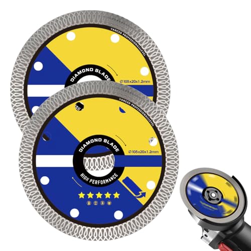 Diamant Trennscheiben 105 mm, Extra Dünne Diamantscheibe, Trennscheibe Feinsteinzeug Diamantscheibe für Fliesen, Keramik, Marmor, für Winkelschleifer und Flex (2pcs) von ComedyKing