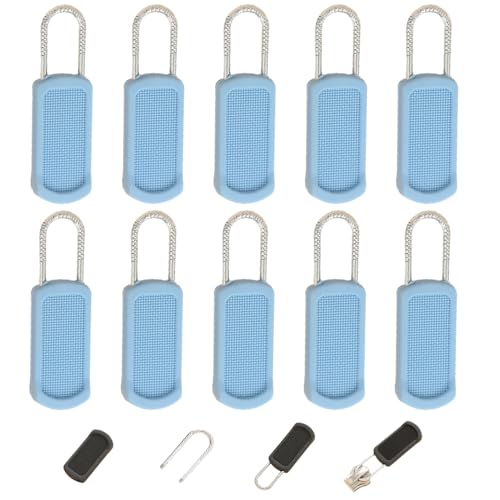 Reißverschluss Zipper, 10 Stück Ersatzteile Reißverschluss Zipper, Reisverschlussreparaturset Zipper, Abnehmbares Zipper Pull, Reißverschluss Ersatz für Zipper Koffer Stiefel Jackenrucksäcke (Blau) von ComedyKing
