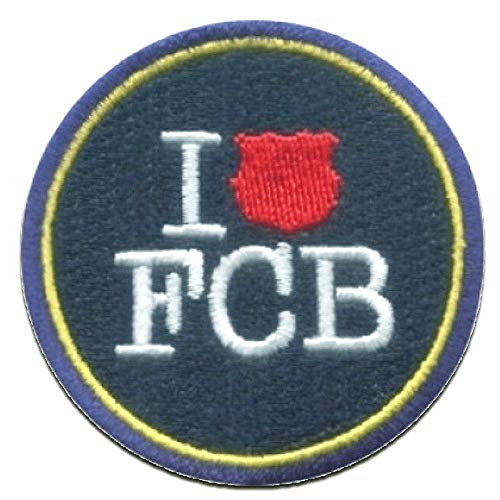 Barça I love Fußball Club Barcelona Aufnäher zum Aufbügeln, 6 x 6 cm von Comercial Mercera