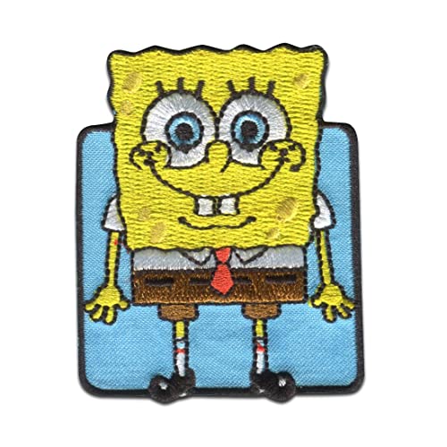 Comercial Mercera SpongeBob Schwammkopf © blau gestickt - Aufnäher, Bügelbild, Aufbügler, Applikationen, Patches, Flicken, zum aufbügeln, Größe: 5 x 6,2 cm von Comercial Mercera