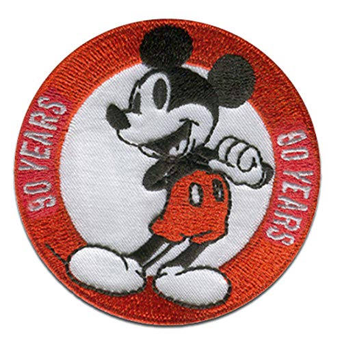 Comercial Mercera Disney © Mickey Mouse 90 Jahre Mickey - Aufnäher, Bügelbild, Aufbügler, Applikationen, Patches, Flicken, Zum Aufbügeln, Größe: 6,5 x 6,5 cm von Comercial Mercera