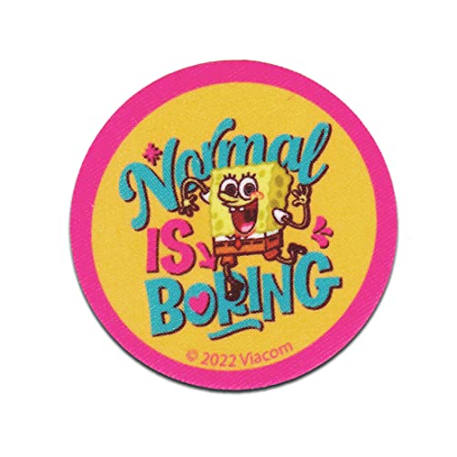 Comercial Mercera SpongeBob Schwammkopf © Normal is boring gedruckt - Aufnäher, Bügelbild, Aufbügler, Applikationen, Patches, Flicken, zum aufbügeln, Größe: 6,4 x 6,4 cm von Comercial Mercera