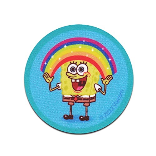 Comercial Mercera SpongeBob Schwammkopf © Regenbogen gedruckt - Aufnäher, Bügelbild, Aufbügler, Applikationen, Patches, Flicken, zum aufbügeln, Größe: 6,2 x 6,2 cm von Comercial Mercera